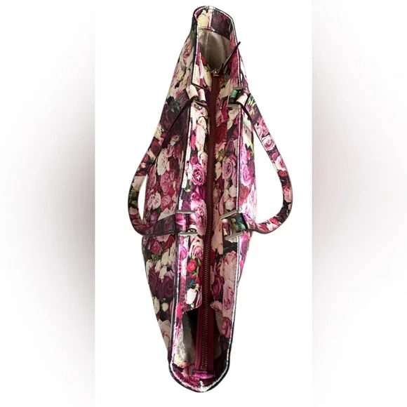 Kate Spade New York Grant Street Grainy Vinyl Juno Tote Bag Roses Floral Large - Picture 4 of 15